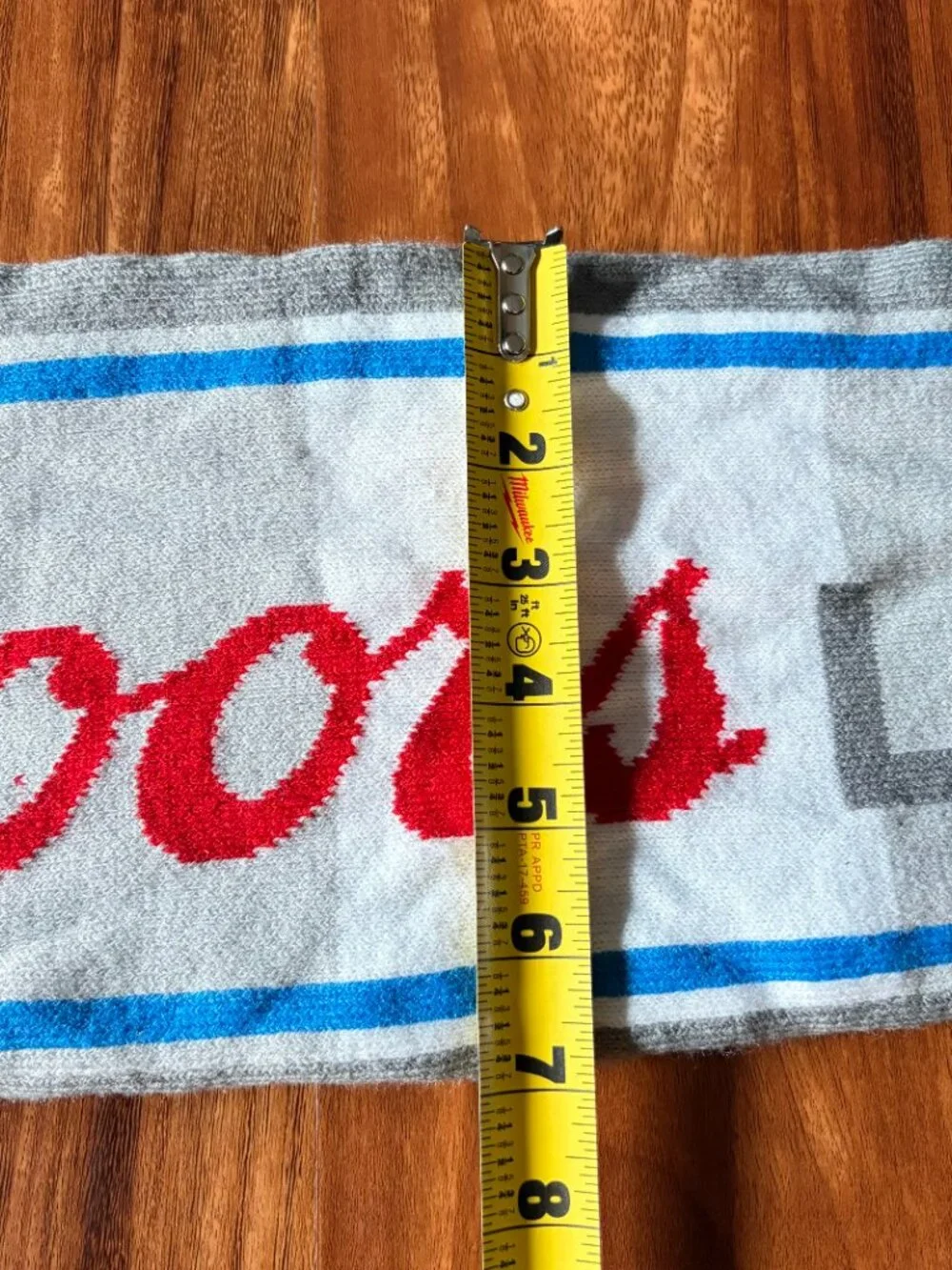 Coors Light Choose Chill knit scarf, soccer style with blue fringe, breweriana